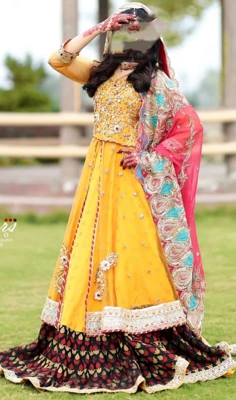 Yellow Mehndi Dress for bridals and wedding event 0