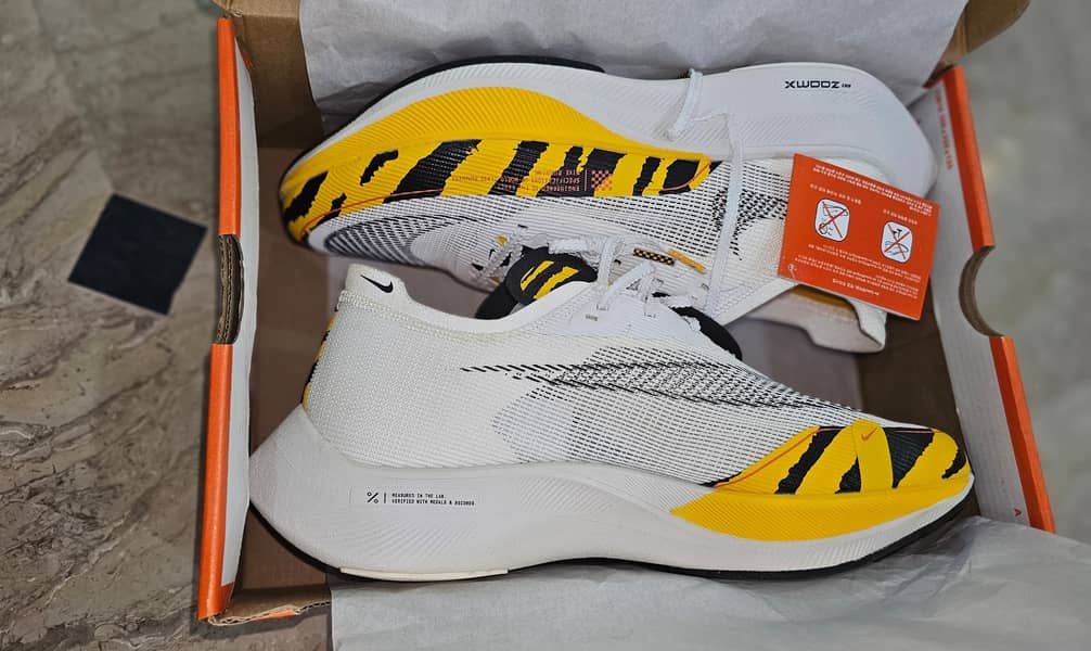Nike ZoomX Vaporfly NEXT% Blue Ribbon Sports Tiger DM7601-100 UK sz 10 0