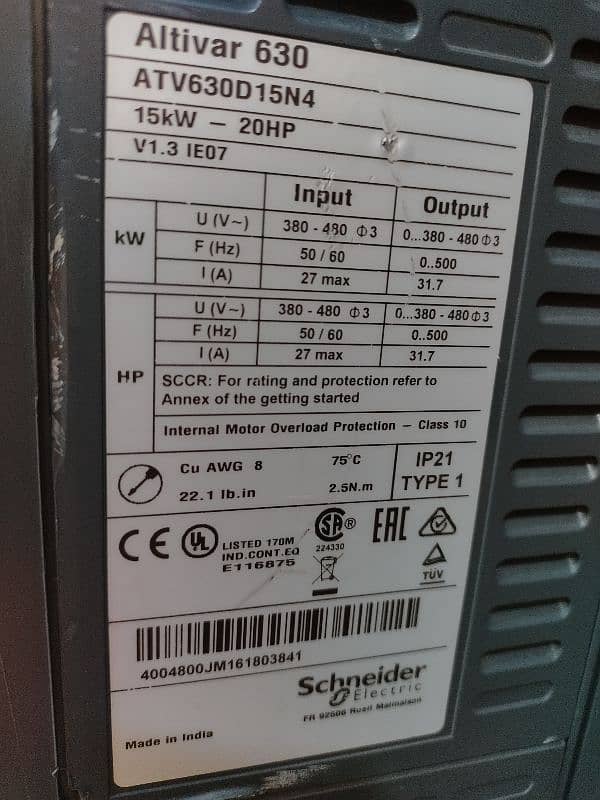 VFD INVERTER 3 PHASE MOTOR SCHNEIDER MITSUBISHI  SIEMENS INDUSTRIAL 3