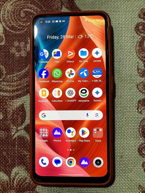 Realme 7 pro 8/128 Dual Sims PTA Approved with original Box Charger 0