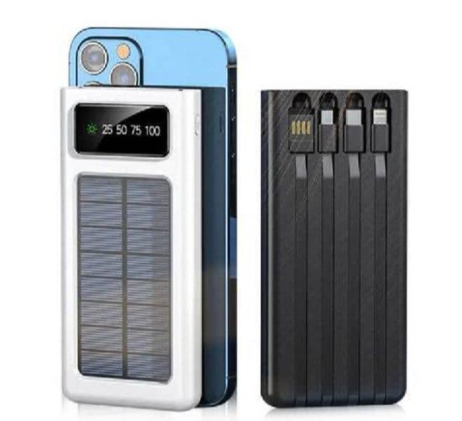 J-Cell 10000mAh Solar Power Bank with Built-in Cables, Model J-118 1
