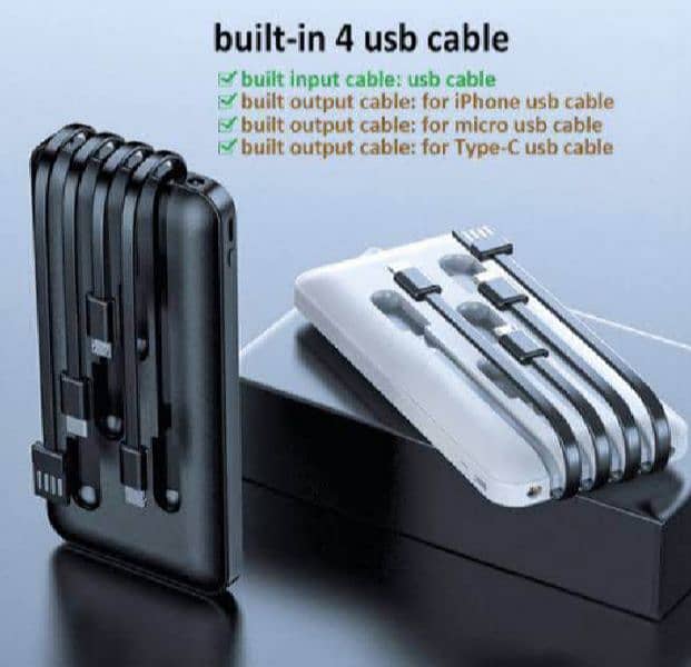 J-Cell 10000mAh Solar Power Bank with Built-in Cables, Model J-118 2
