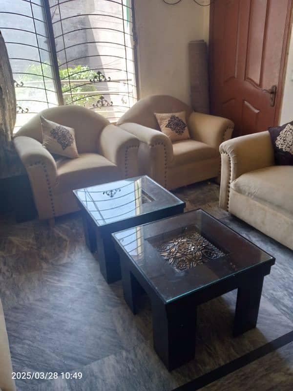 7 seater sofa and 3 tables set 8
