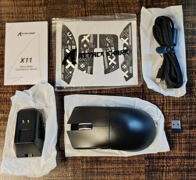 Attack shork x11 Wireless Tri mode Bluetooth+2.4G+Wired Gaming Mouse 0