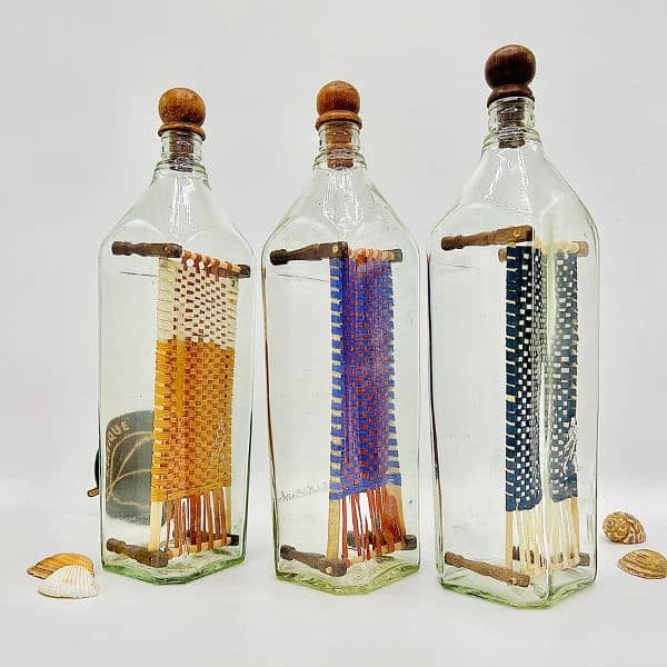 Antique Glass Bottle, Mirror Charpai Organizer, Home Decor. 0