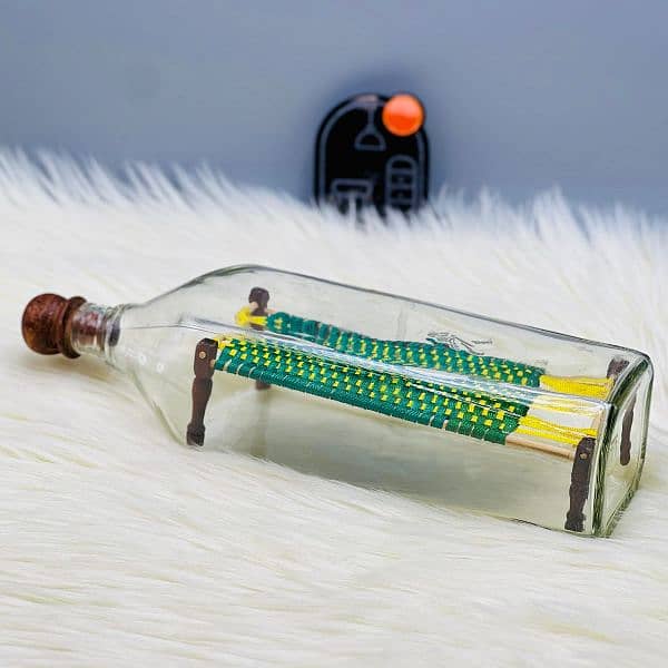 Antique Glass Bottle, Mirror Charpai Organizer, Home Decor. 2