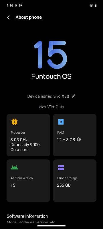 vivo x80 12/256 Dual Sim PTA Approved 9.5/10 8