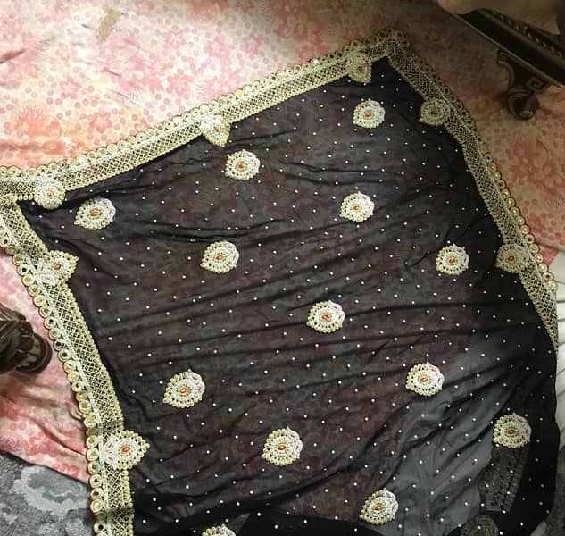 Stitched Black Saree with blouse (Eid, Shadi, Formal, Fancy, Maxi] 0