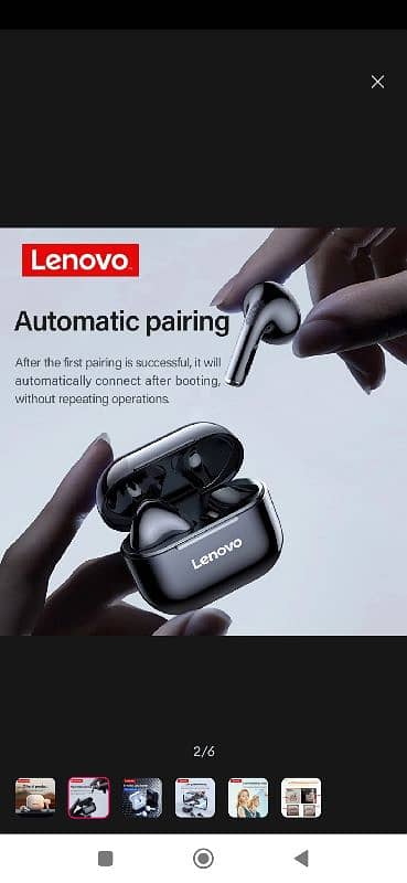 Lenovo original imported air buds head phone wireless p40 model 3