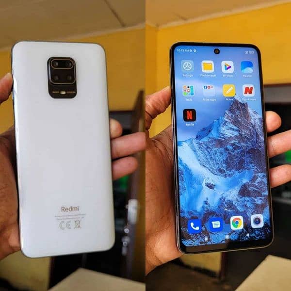 redmi note 9s 10 by 10 condition only box + 10 branded back cover 0