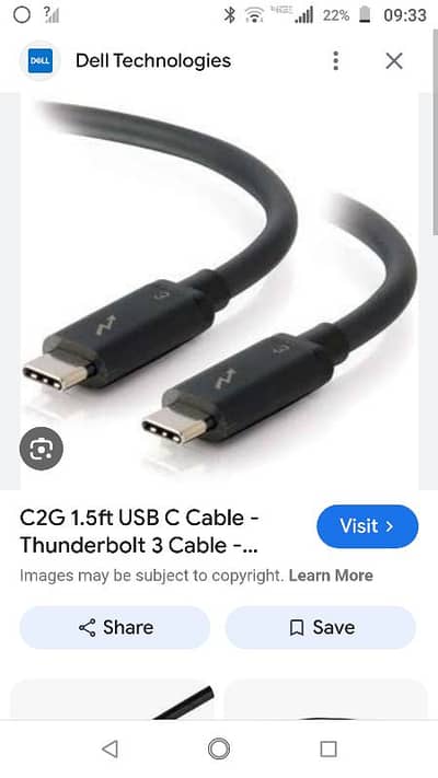 Thunderbolt 3 40gbs full functional cable