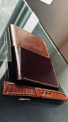 Hand-made leather wallets and watch straps
