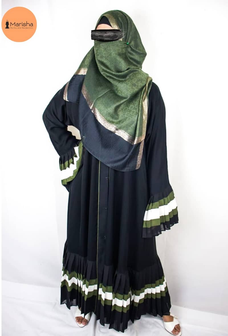Black Front-Open Abaya 0