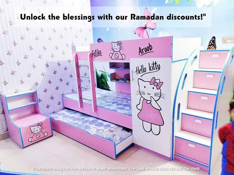 Bunk bed | Kid wooden bunker bed | Baby bed | Double bed | Triple bed 11
