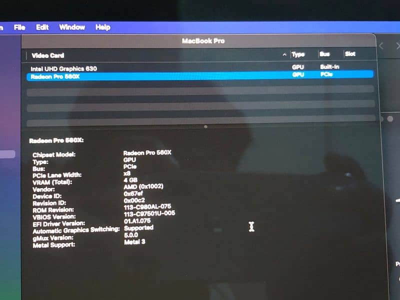 MacBook Pro 2019/ core i9/ 16-512GB 15" Retina Display 4gb Graphics 5
