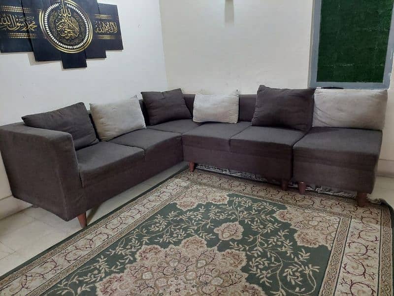L shaped sofa in good condition | call : 03065344539 4
