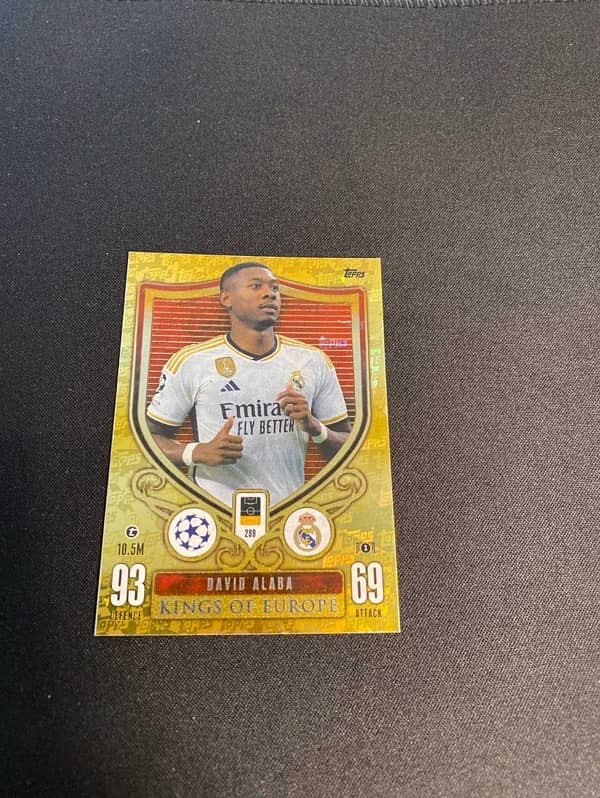 Rare 'Kings of Europe' David Alaba Match Attax Extra 23/24 0
