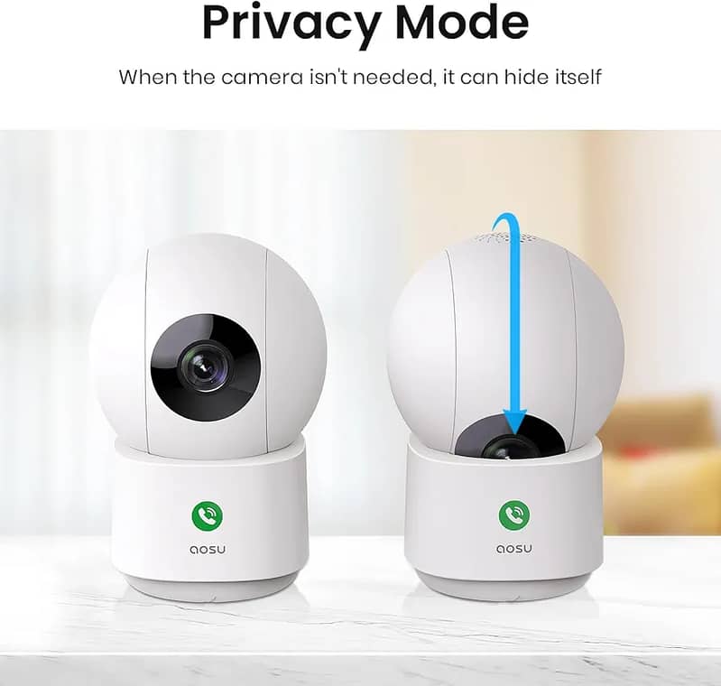 AOSU 2K Security Camera Indoor Baby Monitor Pet Camera 360 Degree move 3