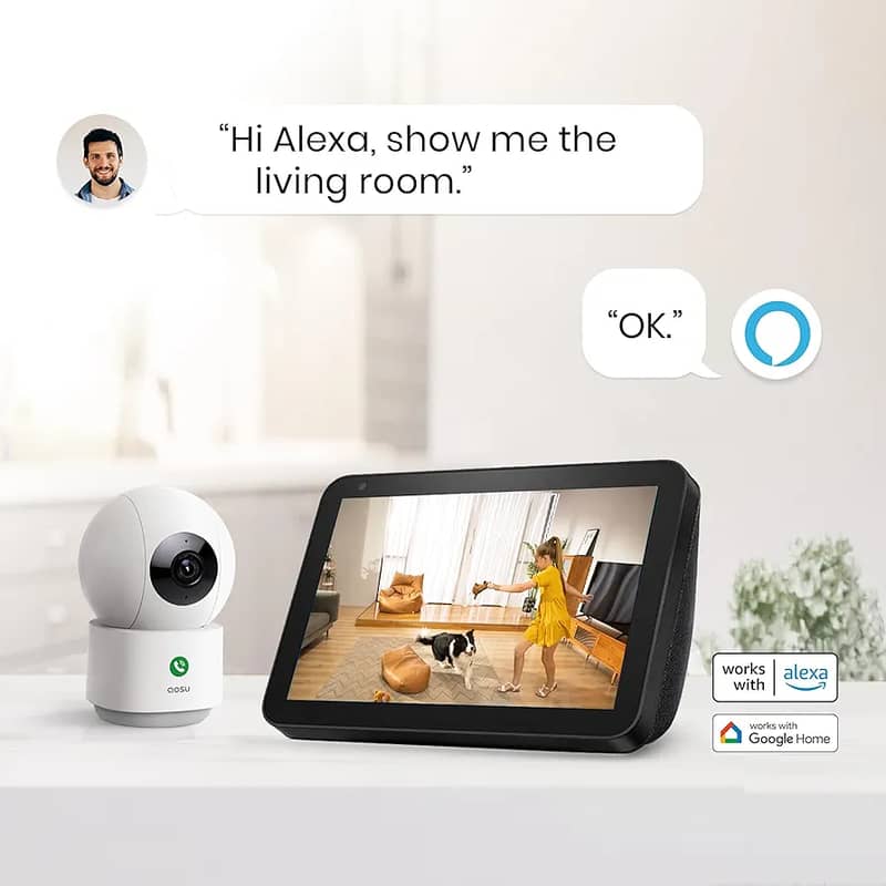 AOSU 2K Security Camera Indoor Baby Monitor Pet Camera 360 Degree move 5