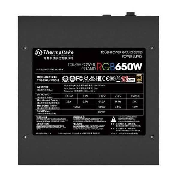 Thermaltake RGB 80 Plus Brones 650 watt Moduler 3