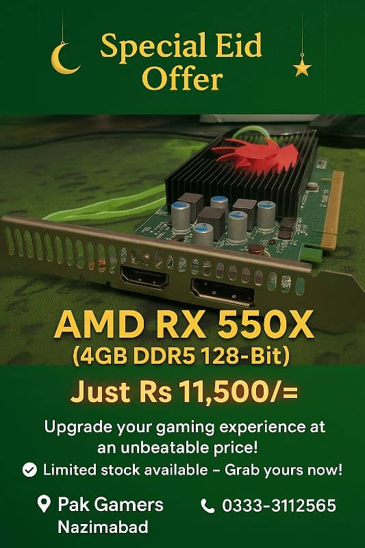 AMD RX 550x 4-GB 128-Bit GDDR5. Best Budget Gaming Card. 0