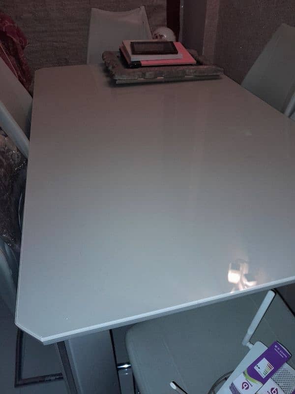 six-seater dining table imported from Dubai leather chairs 1