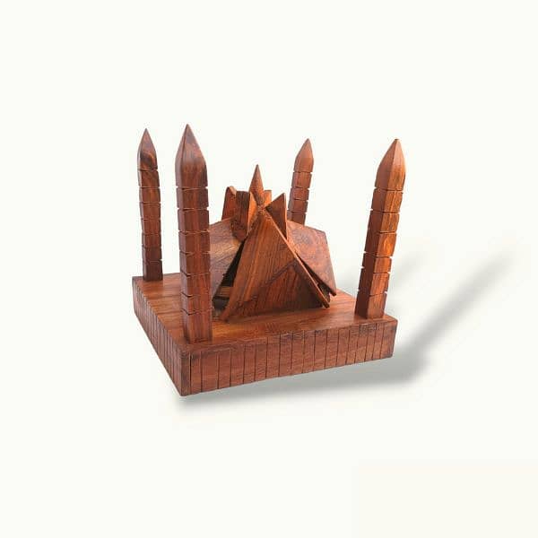 Faisal Mosque Model, Wooden Sculptures, Table And Home Decor Item. 2