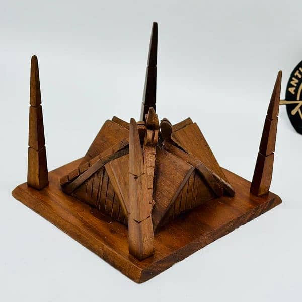 Faisal Mosque Model, Wooden Sculptures, Table And Home Decor Item. 3
