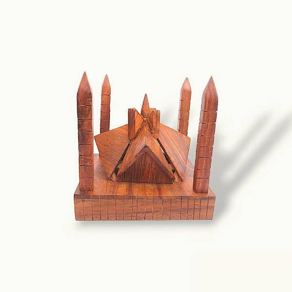 Faisal Mosque Model, Wooden Sculptures, Table And Home Decor Item. 4