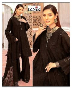 "3-Piece Unstitched Embroidered Suit for Women - Premium Fabric"