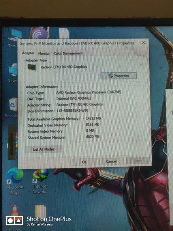 Rx 480 graphics card 8gb 4