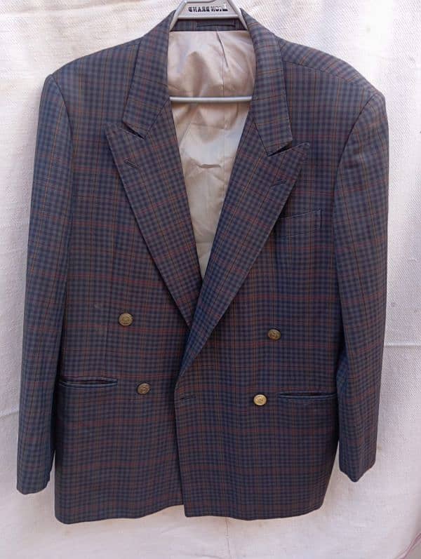 Burberry Men's Check Blazer – 4-Button Sleeve, Double-Vented Coat 0