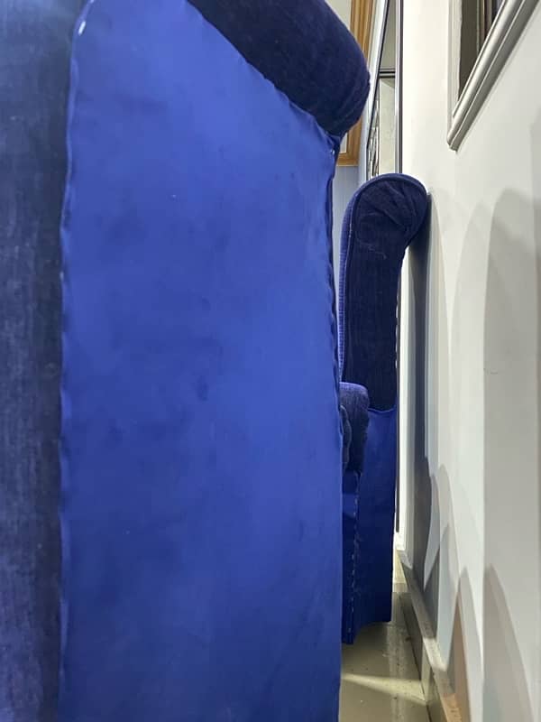 Blue pair of Sofa Chairs and a leg rest stool 2