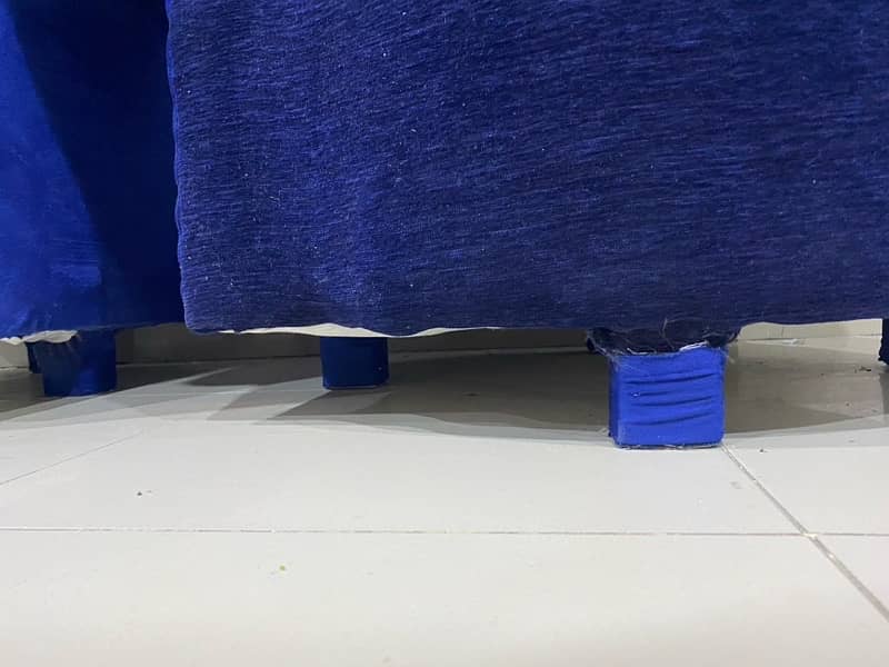 Blue pair of Sofa Chairs and a leg rest stool 3