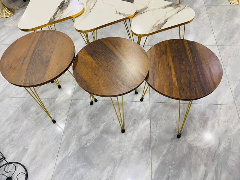 set of 3 Round coffee Table HIGH Gloss Nesting End Tables 14