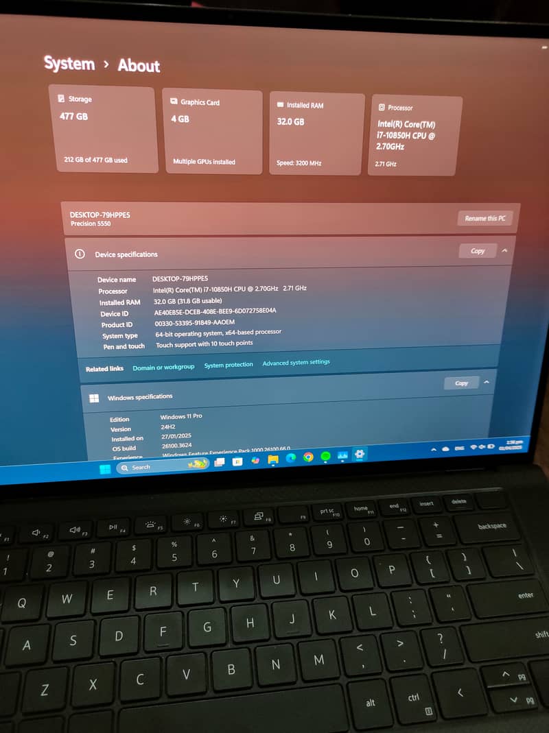 Dell Precision 5550 i7-10th Gen 32GB RAM 512GB SSD 4k Touch 60Hz 4