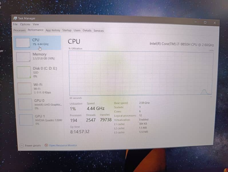 Dell Precision 7540 -T2000 4GB Dedicated NVEDIA Graphics 7