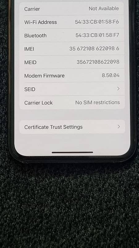 Iphone X 256GB 84% battery health Non PTA 2