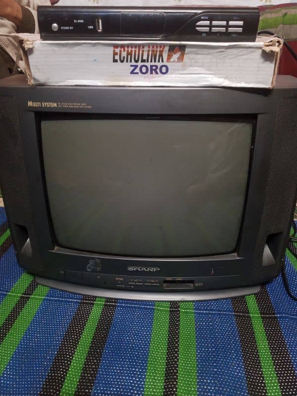 sharp tv original with dish receiver only 2 months used, 2