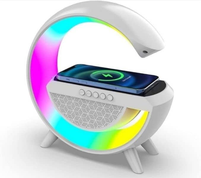 G-Shape Wireless Charging Bluetooth Speaker Led Lamp 3