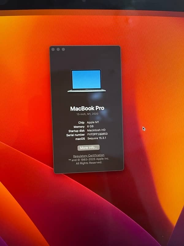 Macbook pro m1 13.3 inch 2020 2