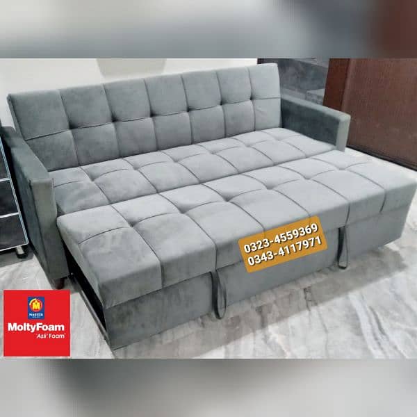 Sofa cum bed Molty double bed folding bed /Foam Mattress/Dining Table 5