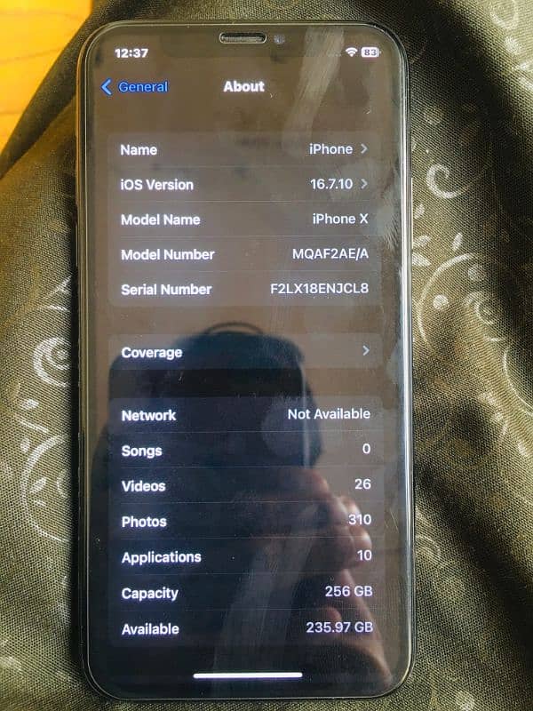 iPhone X , Non Pta , 256 Gb , Baterry Health 85% 8