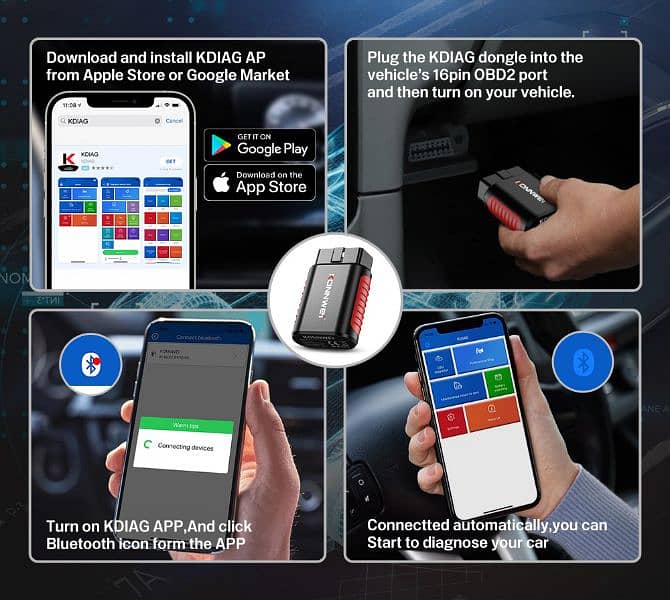 KONNWEI KDIAG MINI OBD2 Car Diagnostic Tool Lifetime Free Update 6