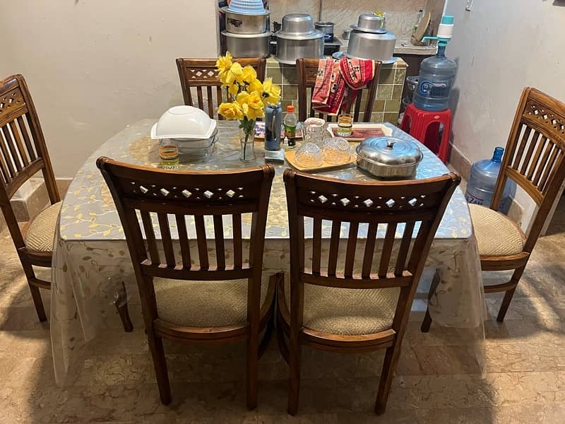 Dining Table for Sell with 6 chairs Sheesham wooden 0