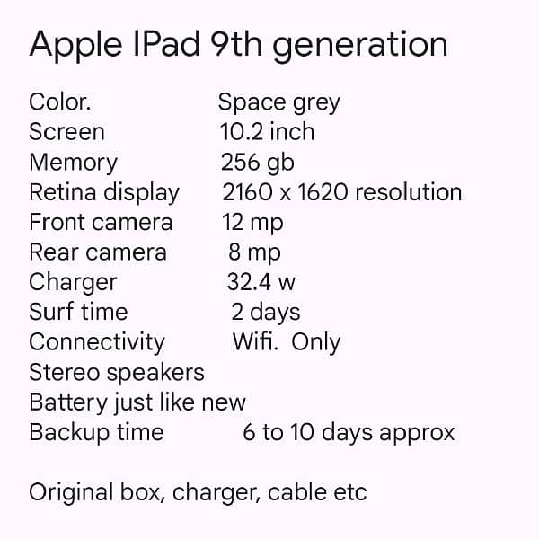 Apple ipad 9th generation 2
