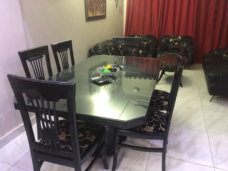 Imported Dining table with Chairs and upper Glass 0