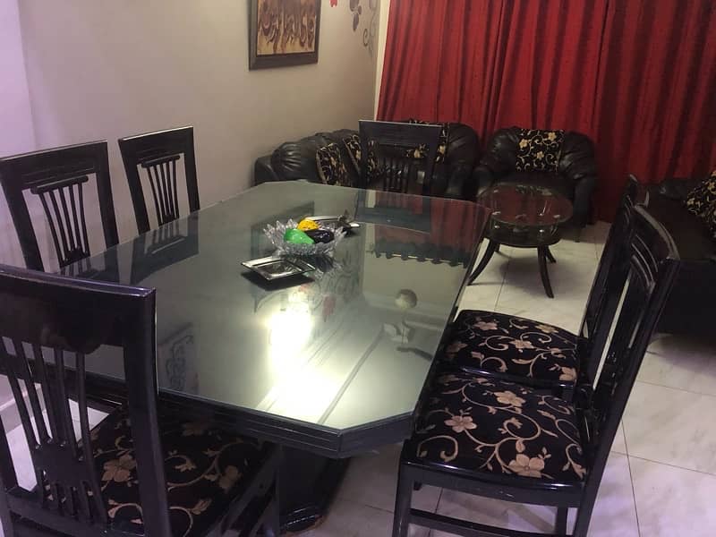 Imported Dining table with Chairs and upper Glass 2