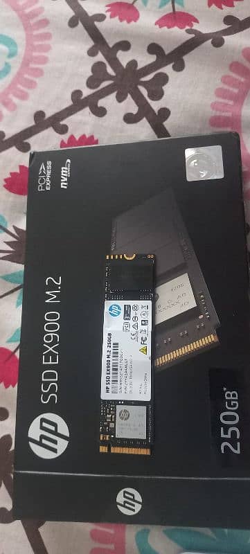 HP NVME SSD 250 GB EX900 M2 Genuine FOR SALE WITH BOX EXCELLENT CONDIT 1