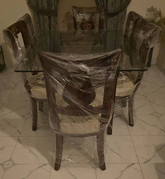 Six Chairs Pure Wood Dinning table 0